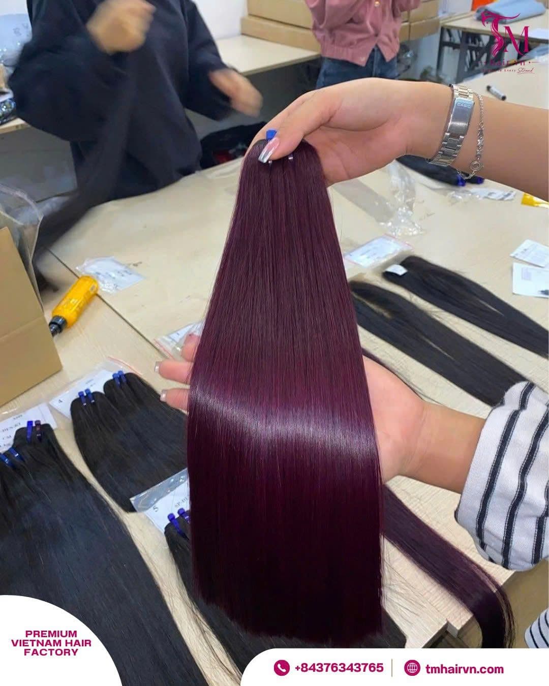 Bone Straight Burgundy Color